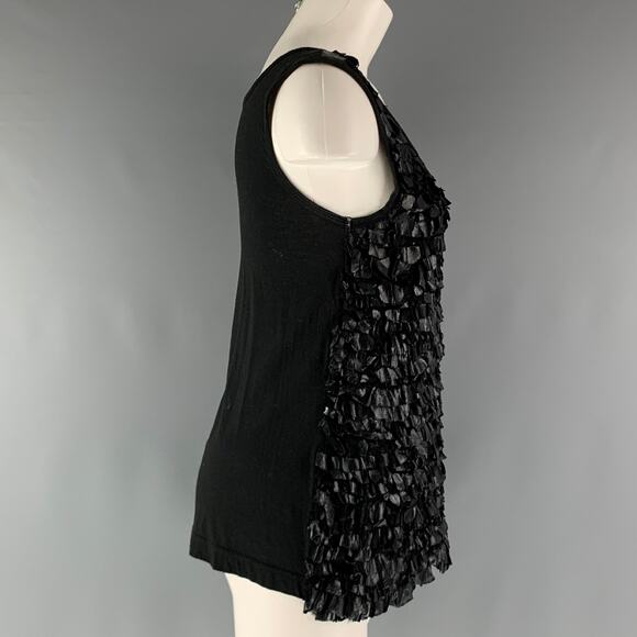 GIVENCHY Size S Black Ruffled Tank Casual Top - Picture 3 of 7